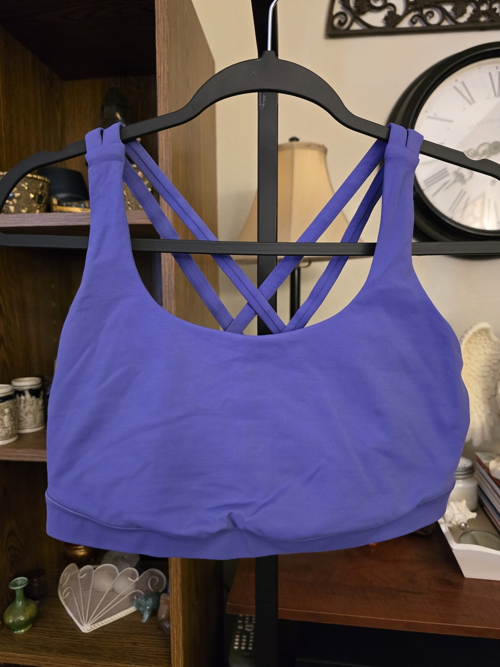 Lululemon Energy Bra Blue Strappy Crossback Sports Bra Activewear Size 12 - Picture 2 of 5